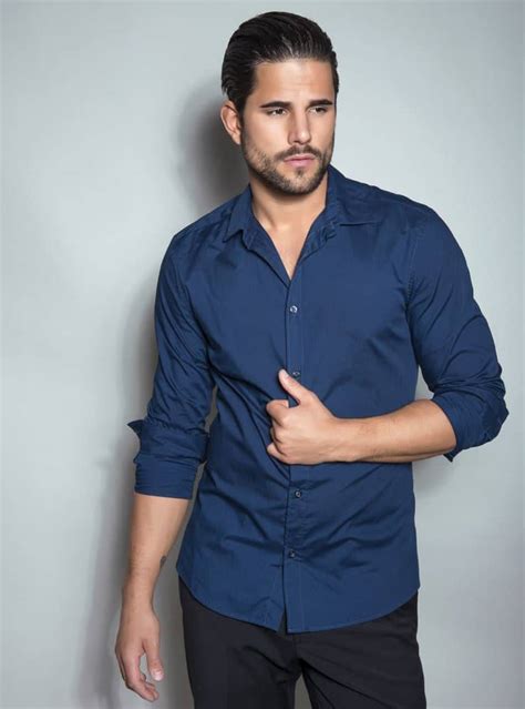 navy top with black pants